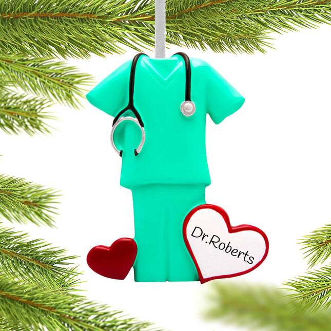 personalized personalized green scrubs christmas ornament – Christmas ornament, holiday tree decoration or gift
