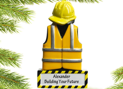 holiday personalized construction uniform christmas ornament – Christmas ornament, holiday tree decoration or gift