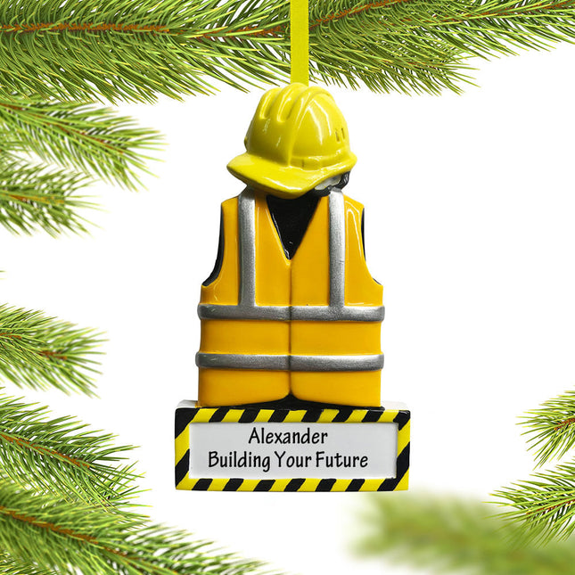 holiday personalized construction uniform christmas ornament – Christmas ornament, holiday tree decoration or gift