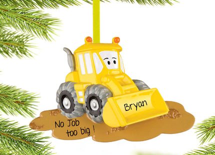 keepsake personalized yellow bulldozer christmas ornament – Christmas ornament, holiday tree decoration or gift