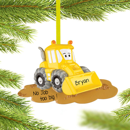 keepsake personalized yellow bulldozer christmas ornament – Christmas ornament, holiday tree decoration or gift