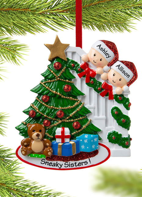 Present Peeking Family of 2 Ornament  by POLARX Ornament