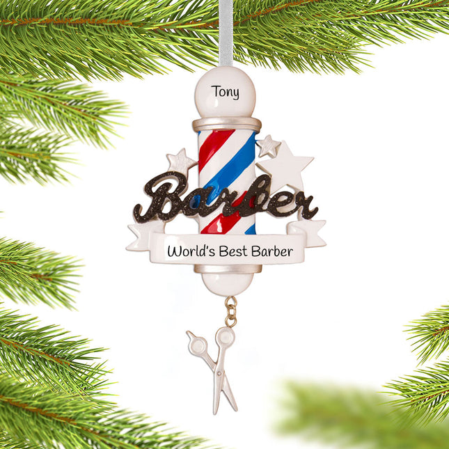 custom personalized barber christmas ornament – Christmas ornament, holiday tree decoration or gift