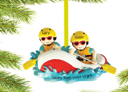 keepsake personalized white water rafting couple christmas ornament – Christmas ornament, holiday tree decoration or gift