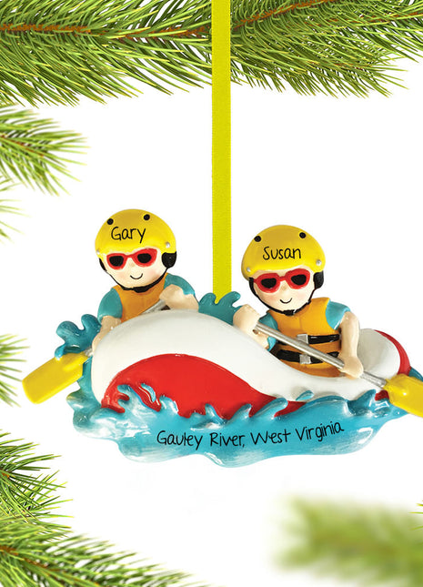 White Water Rafting Couple Ornament  by POLARX Ornament