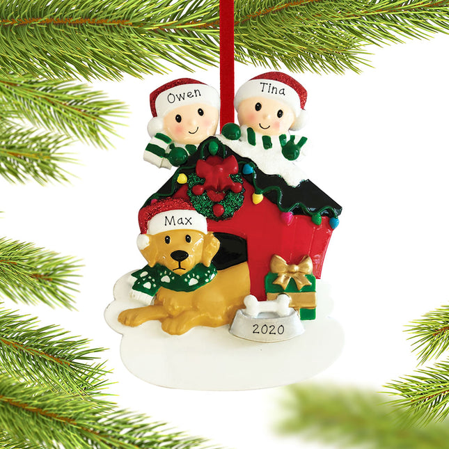 personalized personalized couple with dog christmas ornament – Christmas ornament, holiday tree decoration or gift
