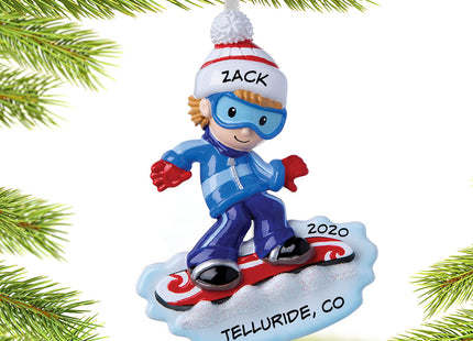 personalized personalized snowboarder boy christmas ornament – Christmas ornament, holiday tree decoration or gift