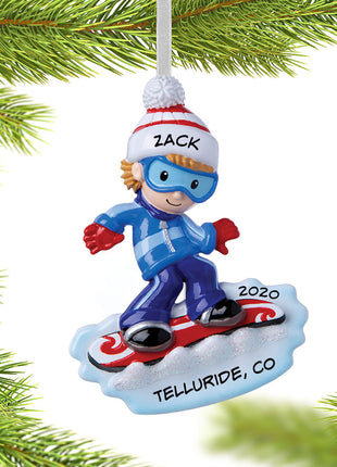Snowboarder Boy Ornament  by POLARX Ornament