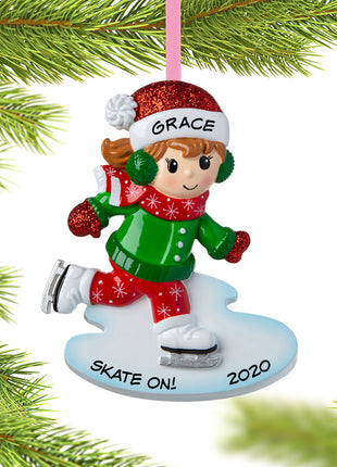 Ice Skating Girl Ornament  by POLARX Ornament