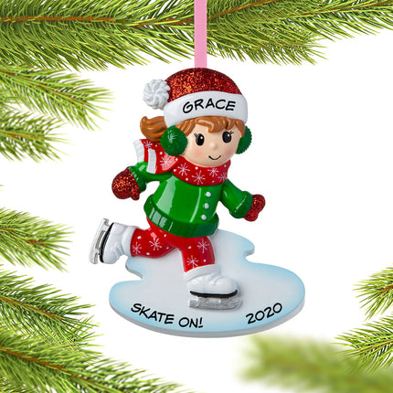Ice Skating Boy or Girl Personalized Ornament