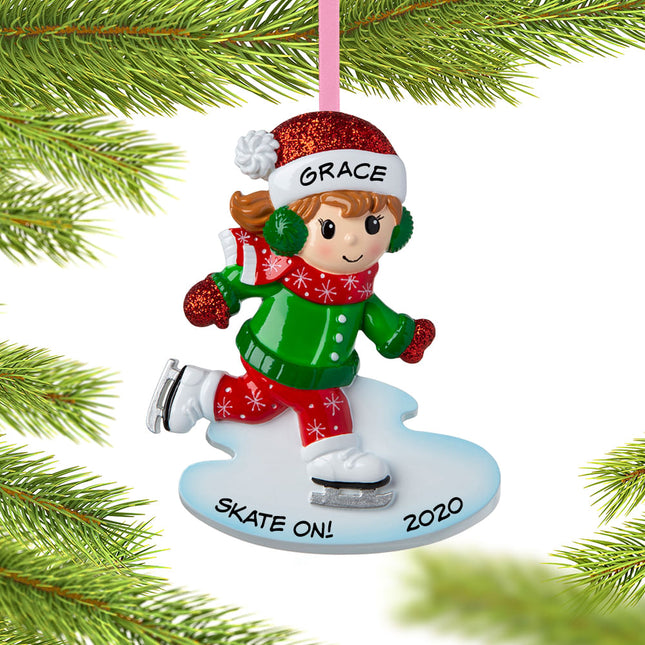 keepsake personalized ice skating girl christmas ornament – Christmas ornament, holiday tree decoration or gift