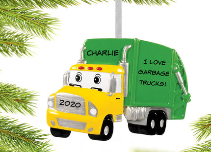 engraved personalized garbage truck christmas ornament – Christmas ornament, holiday tree decoration or gift