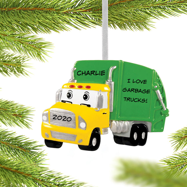 engraved personalized garbage truck christmas ornament – Christmas ornament, holiday tree decoration or gift