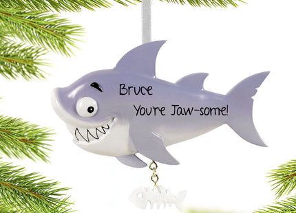 decorative personalized shark christmas ornament – Christmas ornament, holiday tree decoration or gift