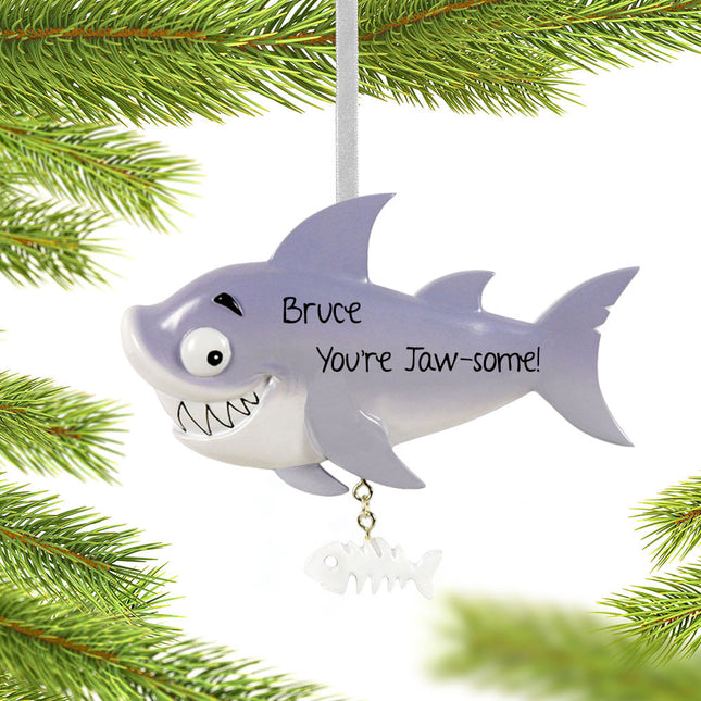 decorative personalized shark christmas ornament – Christmas ornament, holiday tree decoration or gift