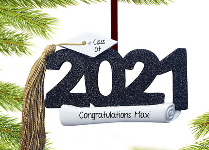 engraved personalized class of dated graduation christmas ornament – Christmas ornament, holiday tree decoration or gift