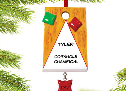 holiday personalized corn hole christmas ornament – Christmas ornament, holiday tree decoration or gift