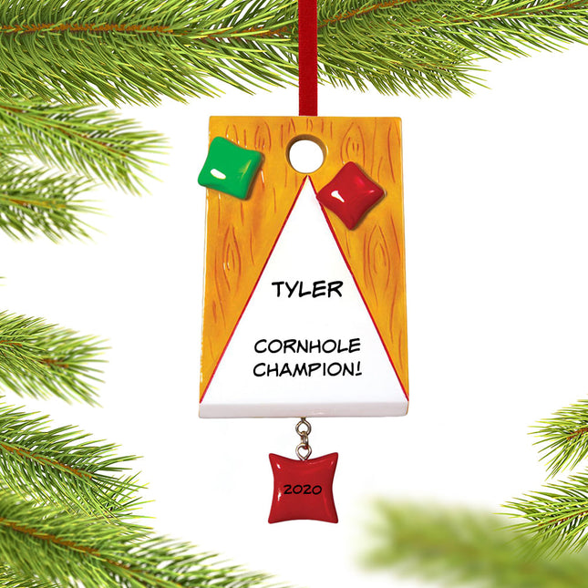 holiday personalized corn hole christmas ornament – Christmas ornament, holiday tree decoration or gift