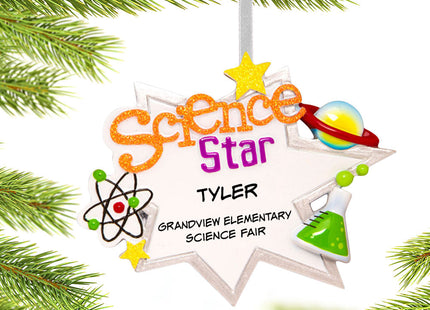 decorative personalized science star christmas ornament – Christmas ornament, holiday tree decoration or gift