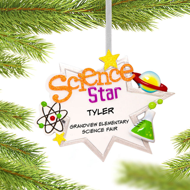 decorative personalized science star christmas ornament – Christmas ornament, holiday tree decoration or gift