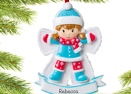 personalized personalized snow angel girl christmas ornament – Christmas ornament, holiday tree decoration or gift