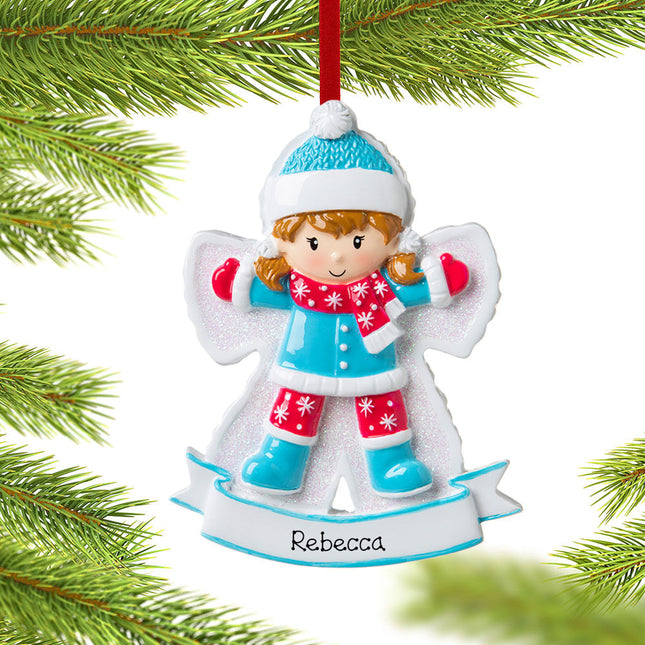 personalized personalized snow angel girl christmas ornament – Christmas ornament, holiday tree decoration or gift