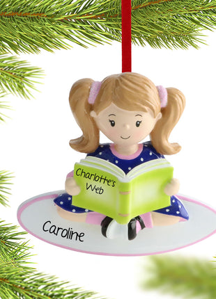 Reading Girl Ornament  by POLARX Ornament