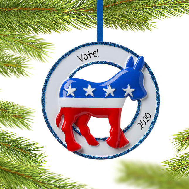 engraved personalized democratic donkey christmas ornament – Christmas ornament, holiday tree decoration or gift
