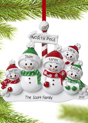 North Pole Family of 5 Ornament  by POLARX Ornament