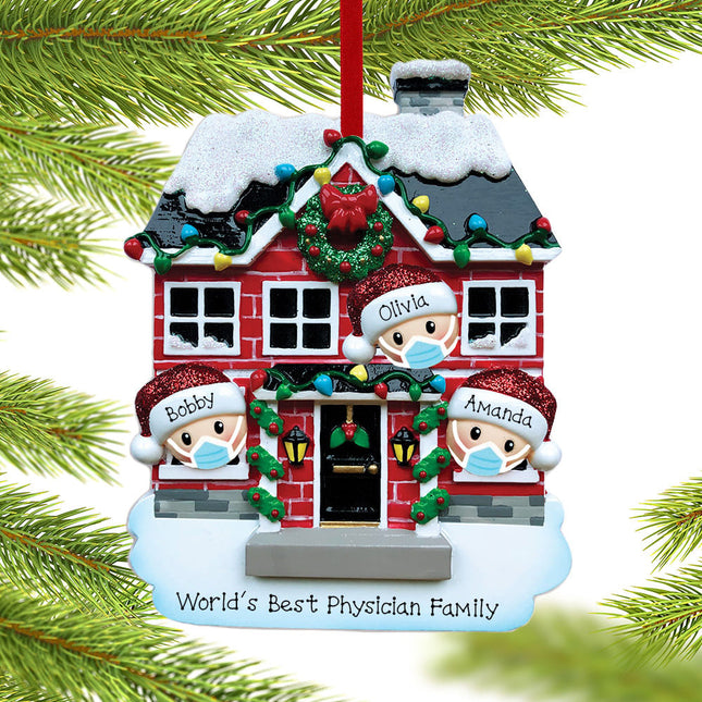custom personalized world's best physician family christmas ornament – Christmas ornament, holiday tree decoration or gift