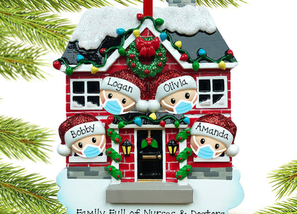 holiday personalized family full of nurses and doctors christmas ornament – Christmas ornament, holiday tree decoration or gi