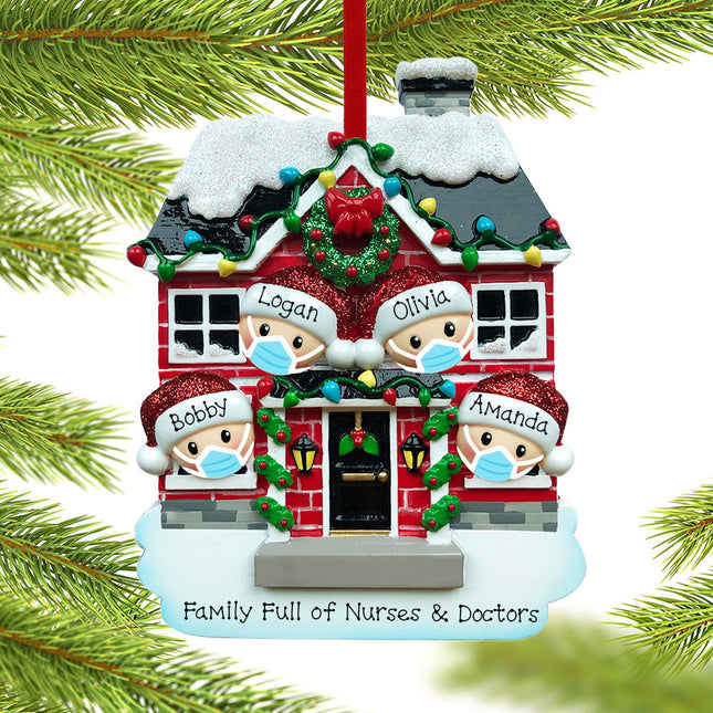 holiday personalized family full of nurses and doctors christmas ornament – Christmas ornament, holiday tree decoration or gi