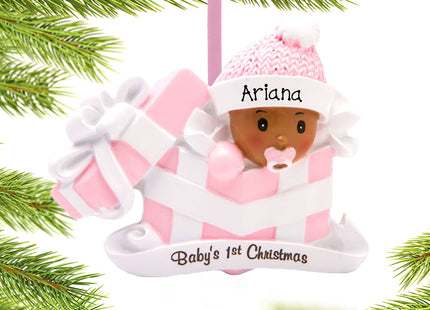 keepsake personalized baby girl first christmas present christmas ornament – Christmas ornament, holiday tree decoration or g