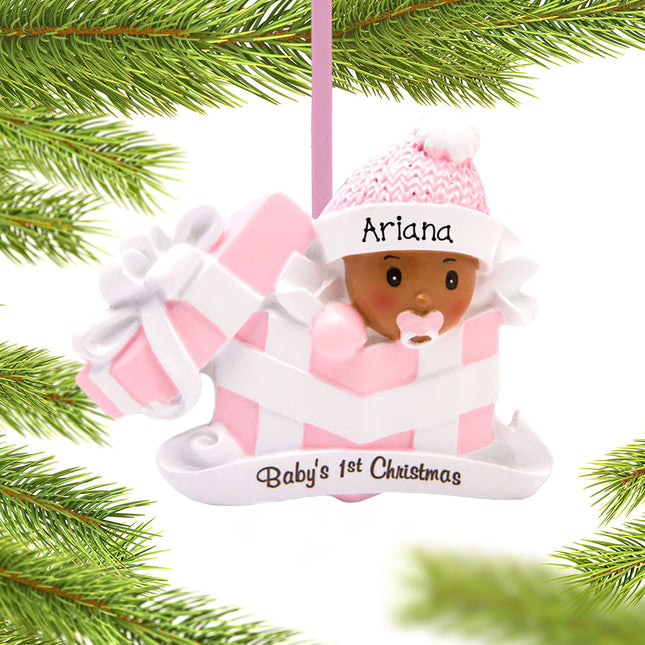 keepsake personalized baby girl first christmas present christmas ornament – Christmas ornament, holiday tree decoration or g