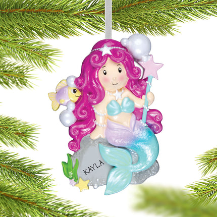 decorative personalized mermaid christmas ornament – Christmas ornament, holiday tree decoration or gift
