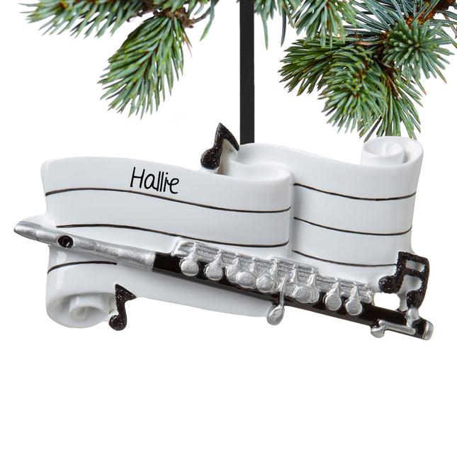 engraved personalized flute christmas ornament – Christmas ornament, holiday tree decoration or gift