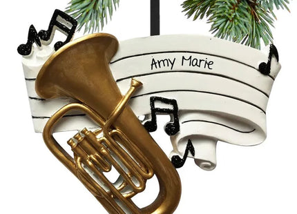 decorative personalized tuba christmas ornament – Christmas ornament, holiday tree decoration or gift