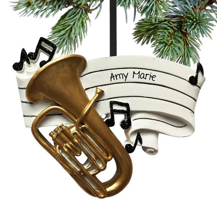 decorative personalized tuba christmas ornament – Christmas ornament, holiday tree decoration or gift