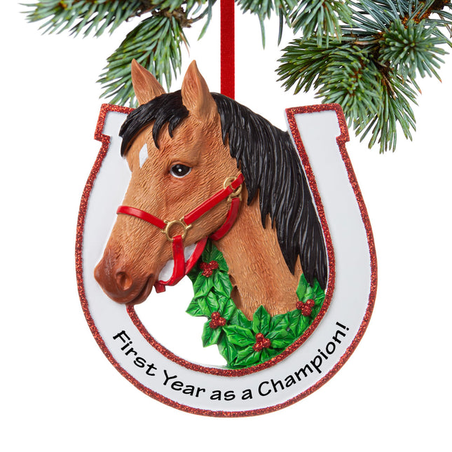 personalized personalized brown horse christmas ornament – Christmas ornament, holiday tree decoration or gift