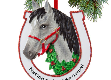 keepsake personalized grey horse christmas ornament – Christmas ornament, holiday tree decoration or gift