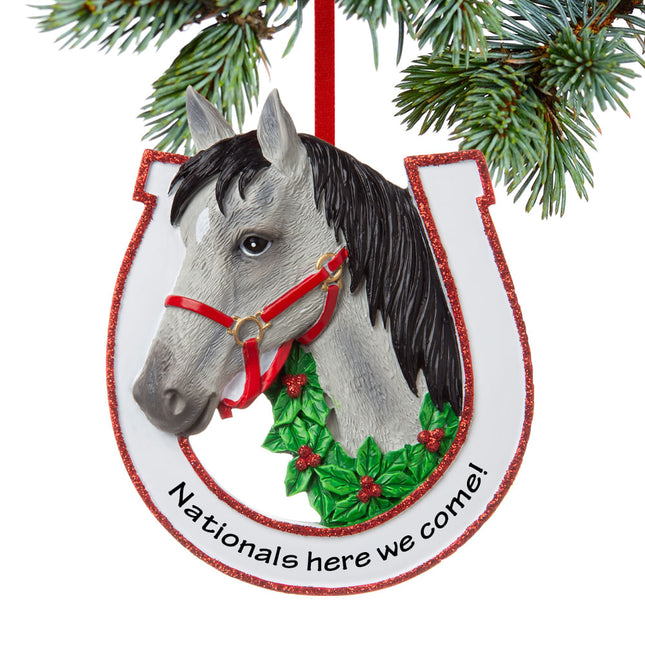 keepsake personalized grey horse christmas ornament – Christmas ornament, holiday tree decoration or gift