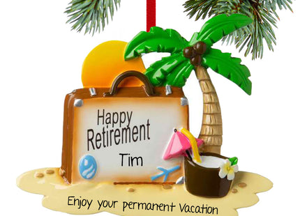decorative personalized happy retirement christmas ornament – Christmas ornament, holiday tree decoration or gift