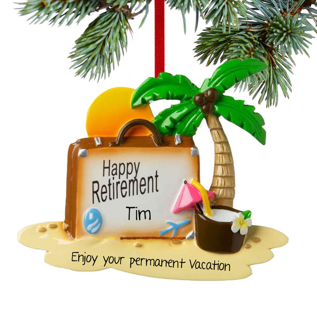 decorative personalized happy retirement christmas ornament – Christmas ornament, holiday tree decoration or gift