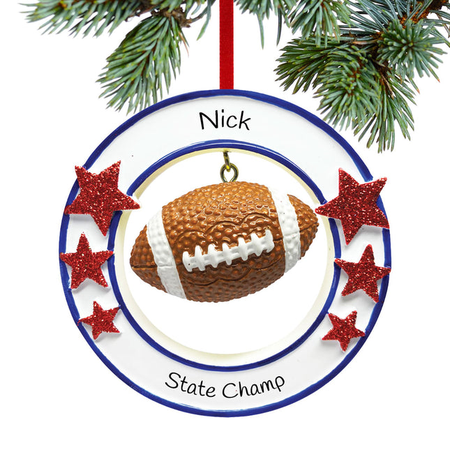 Football With Stars Personalized Ornament