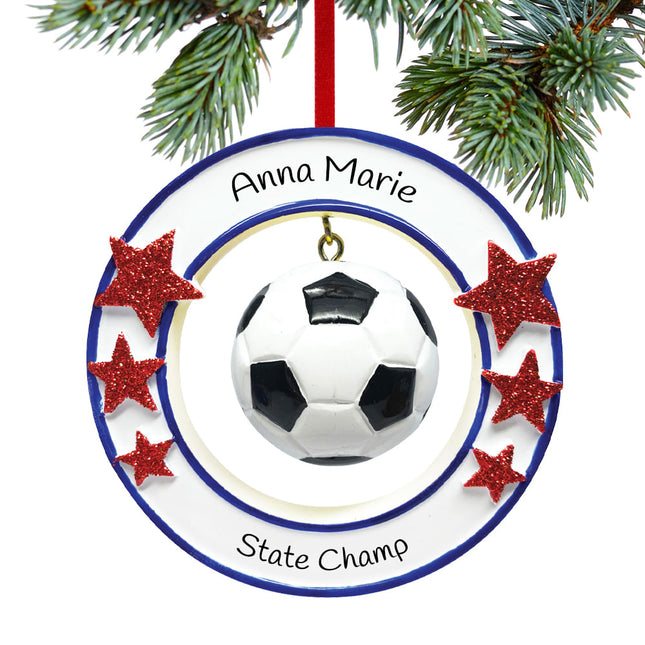 Soccer Personalzied Ceramic Round Ornament - No Photo
