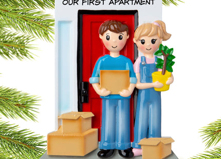 custom personalized couple moving in together christmas ornament – Christmas ornament, holiday tree decoration or gift