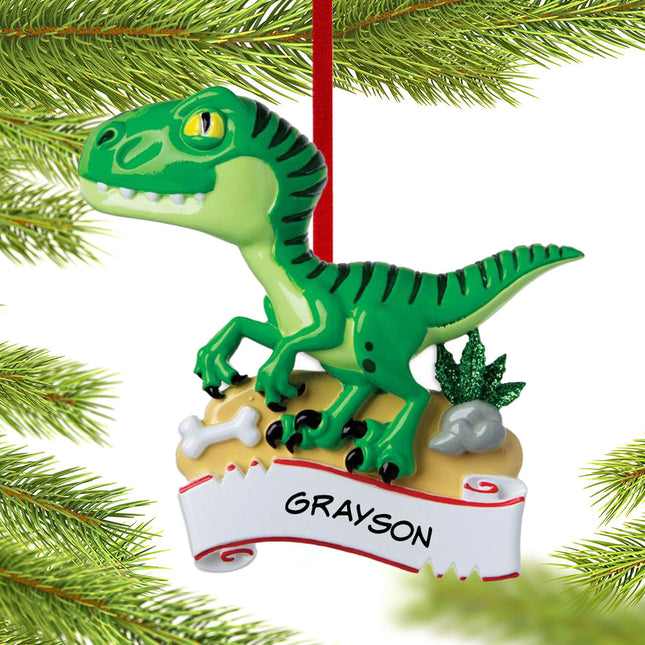 engraved personalized dinosaur christmas ornament – Christmas ornament, holiday tree decoration or gift