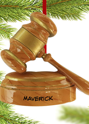 Judge's Gavel Ornament  by POLARX Ornament