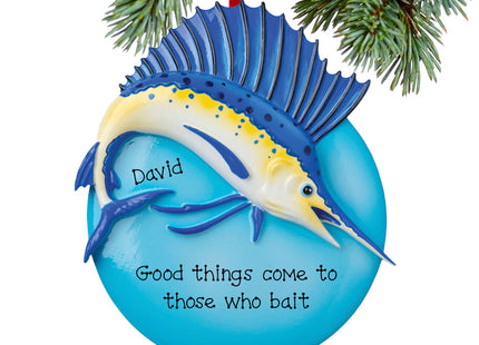 custom personalized sail fish christmas ornament – Christmas ornament, holiday tree decoration or gift