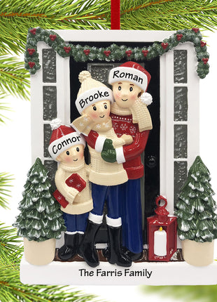 Farm House Family of 3 Ornament  by POLARX Ornament